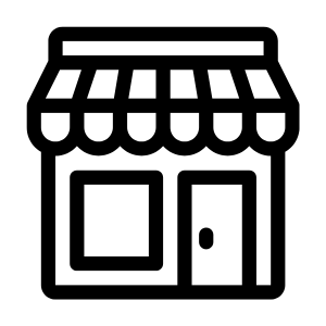Black storefront icon